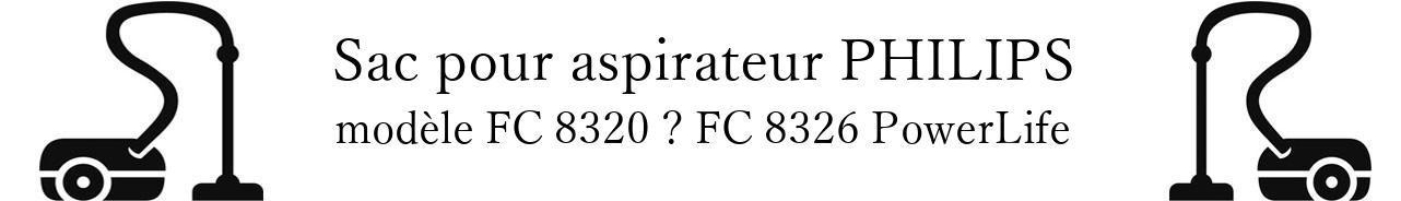 Sac aspirateur PHILIPS FC 8320  FC 8326 PowerLife en vente