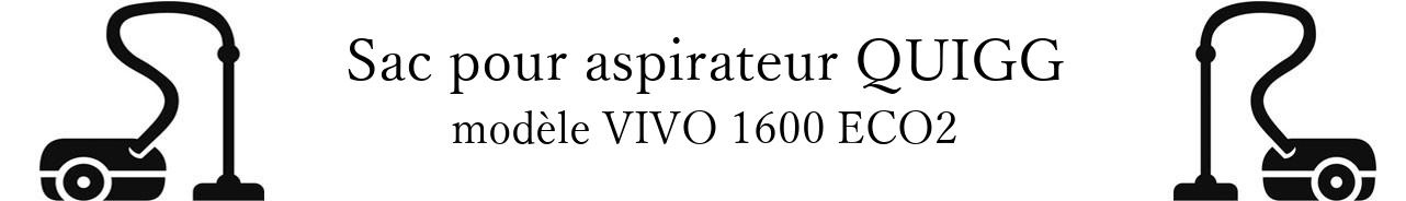 Sac aspirateur QUIGG VIVO 1600 ECO2 en vente