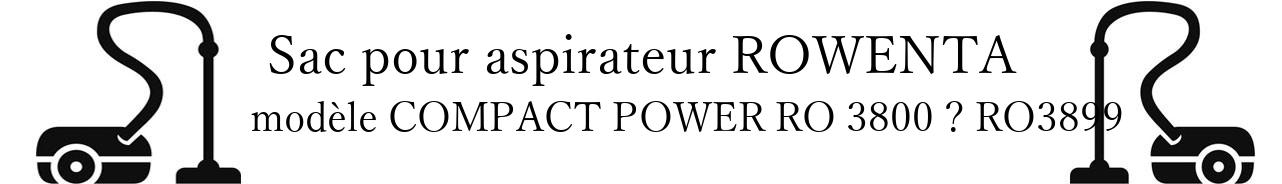 Sac aspirateur ROWENTA COMPACT POWER RO 3800 RO3899 en vente