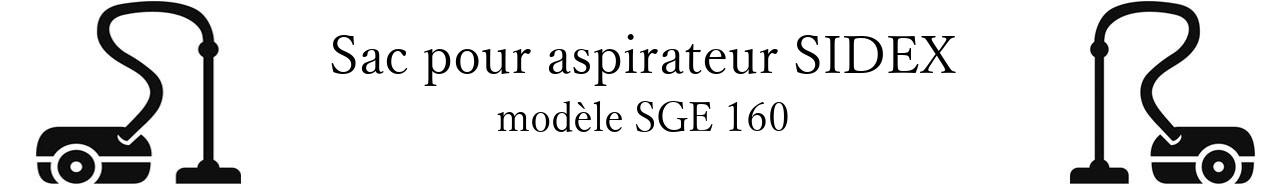 Sac aspirateur SIDEM/ SIDEX SGE 160 en vente