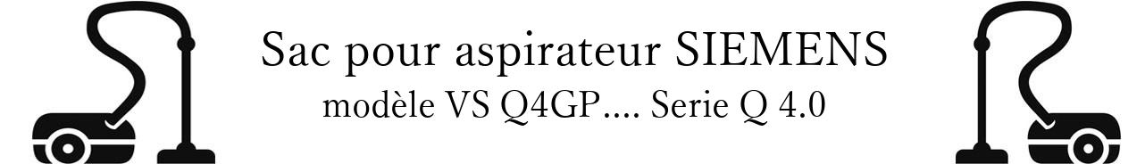 Sac aspirateur SIEMENS VS Q4GP.... Serie Q 4.0 en vente