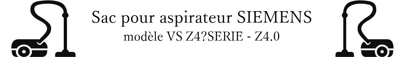 Sac aspirateur SIEMENS VS Z4SERIE - Z4.0 en vente