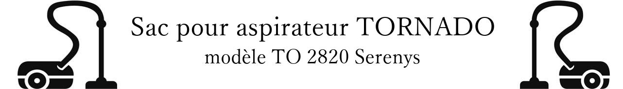 Sac aspirateur TORNADO TO 2820 Serenys en vente