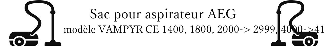 Sac aspirateur AEG VAMPYR CE 1400, 1800, 2000-> 2999, 4000->4199, 42.. en vente