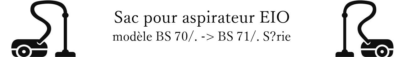 Sac aspirateur EIO BS 70/. -> BS 71/. Srie en vente