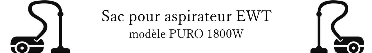 Sac aspirateur EWT PURO 1800W en vente