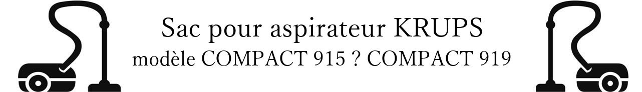 Sac aspirateur KRUPS COMPACT 915 COMPACT 919 en vente