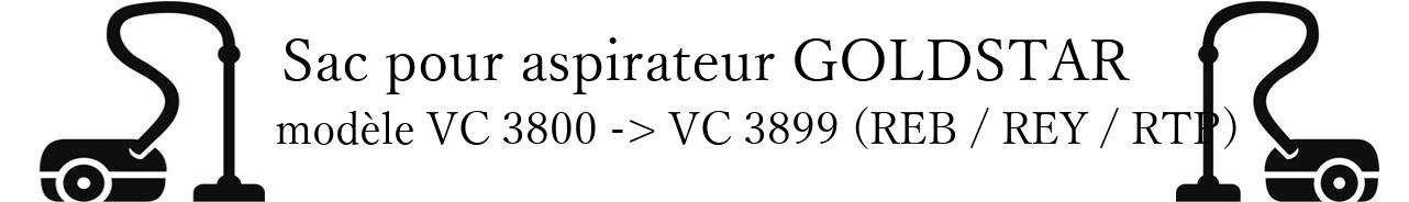 Sac aspirateur LG- GOLDSTAR VC 3800 -> VC 3899 (REB / REY / RTP) en vente